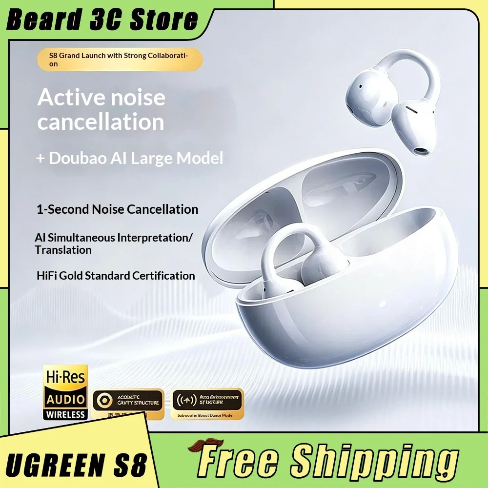 Ugreen Hitune S8 Open Ear Clip Wireless Earbuds Bluetooth Sports Earphones Headphones Earhooks Noise Reduction Ai Translation
Ugreen Hitune S8 Open Ear Clip Wireless Earbuds Bluetooth Sports Earphones Headphones Earhooks Noise Reduction Ai Translation