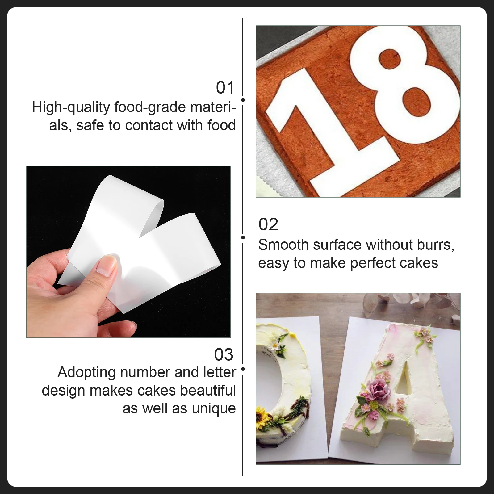 Cake Mold Templates Stencil Stencils Alphabet Letter DIY Molds Baking Tools Fondant
Cake Mold Templates Stencil Stencils Alphabet Letter DIY Molds Baking Tools Fondant
