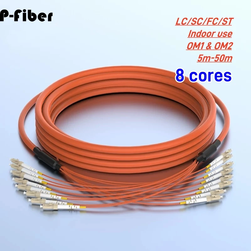 bundle fiber jumper 8 cores OM2 indoor LC-LC 10 Gigabit multimode 20m 8C SC FC ST 30m 10m50m fiber optic patchcord aqua P-fiber
bundle fiber jumper 8 cores OM2 indoor LC-LC 10 Gigabit multimode 20m 8C SC FC ST 30m 10m50m fiber optic patchcord aqua P-fiber