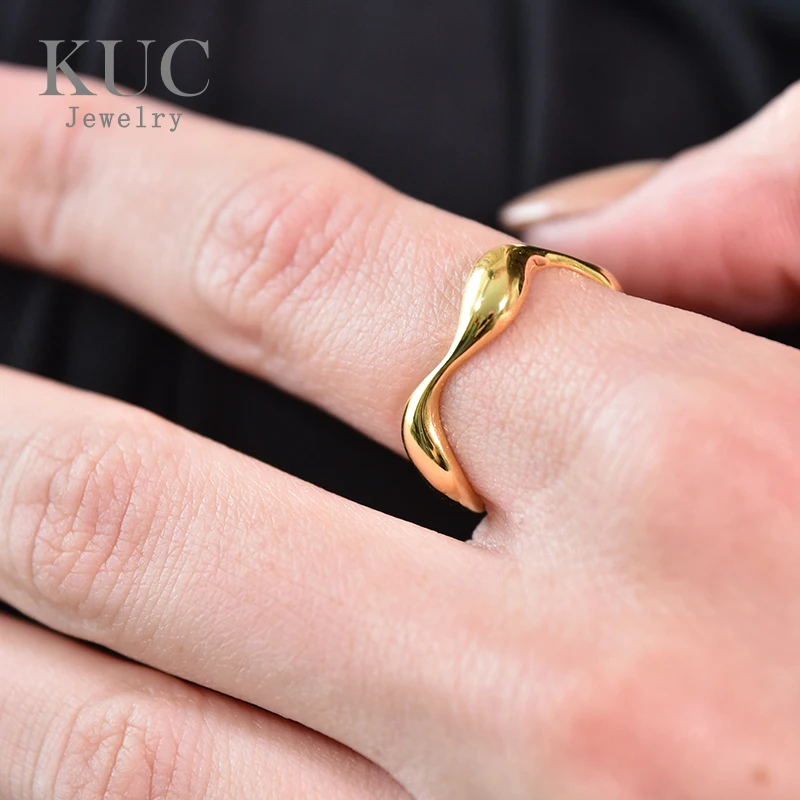 Classic Fine Jewelry Minimalist 925 Sterling Silver 18K Gold Plated Irregular Wave Adjustable Rings for Girls
Classic Fine Jewelry Minimalist 925 Sterling Silver 18K Gold Plated Irregular Wave Adjustable Rings for Girls