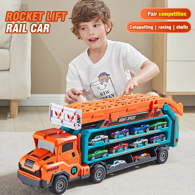 Catapult Deformation Ejection Track Car Set Alloy Car Toy Container Truck Model Of Alloy Trailer Big Container Storage Truck Toy
Catapult Deformation Ejection Track Car Set Alloy Car Toy Container Truck Model Of Alloy Trailer Big Container Storage Truck Toy