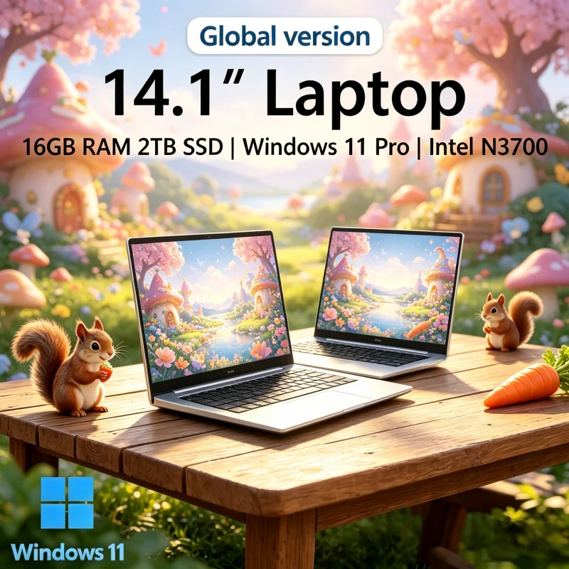 14.1 Inch Ultra Thin Laptop 2026 Win11 Intel N3700 DDR4 16GB/32GB RAM 2TB SSD Portable Business Notebook
14.1 Inch Ultra Thin Laptop 2026 Win11 Intel N3700 DDR4 16GB/32GB RAM 2TB SSD Portable Business Notebook