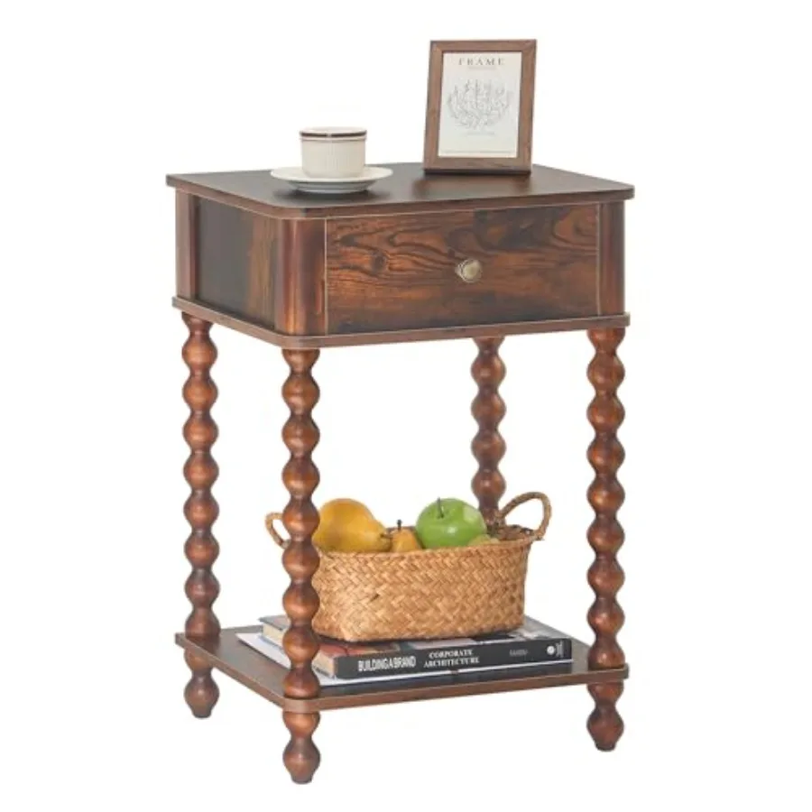 Mid Century Modern Nightstand with Drawer for Bedroom Living Room Office Use Rustic Brown Spindle Wood Legs End Table Stylish F
Mid Century Modern Nightstand with Drawer for Bedroom Living Room Office Use Rustic Brown Spindle Wood Legs End Table Stylish F