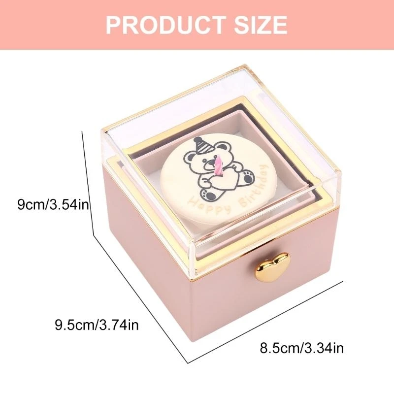 Romantic Rotating Ring Box Elegant Proposal Jewelry Case with Candle Holder Perfect for Wedding Engagement Surprises Gift
Romantic Rotating Ring Box Elegant Proposal Jewelry Case with Candle Holder Perfect for Wedding Engagement Surprises Gift