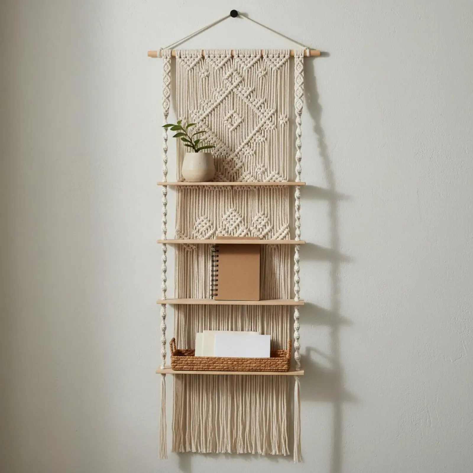 Macrame Wall Shelf Handmade Macrame Shelf Home Decor Space-Saving Easy to Install for Bedroom
Macrame Wall Shelf Handmade Macrame Shelf Home Decor Space-Saving Easy to Install for Bedroom