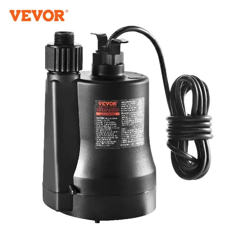 VEVOR Utility Pump 1/3HP 2450GPH High Flow 30ft Head Sump Pump Submersible Water Pump & 10 ft Long Power Cord for Draining Water
VEVOR Utility Pump 1/3HP 2450GPH High Flow 30ft Head Sump Pump Submersible Water Pump & 10 ft Long Power Cord for Draining Water