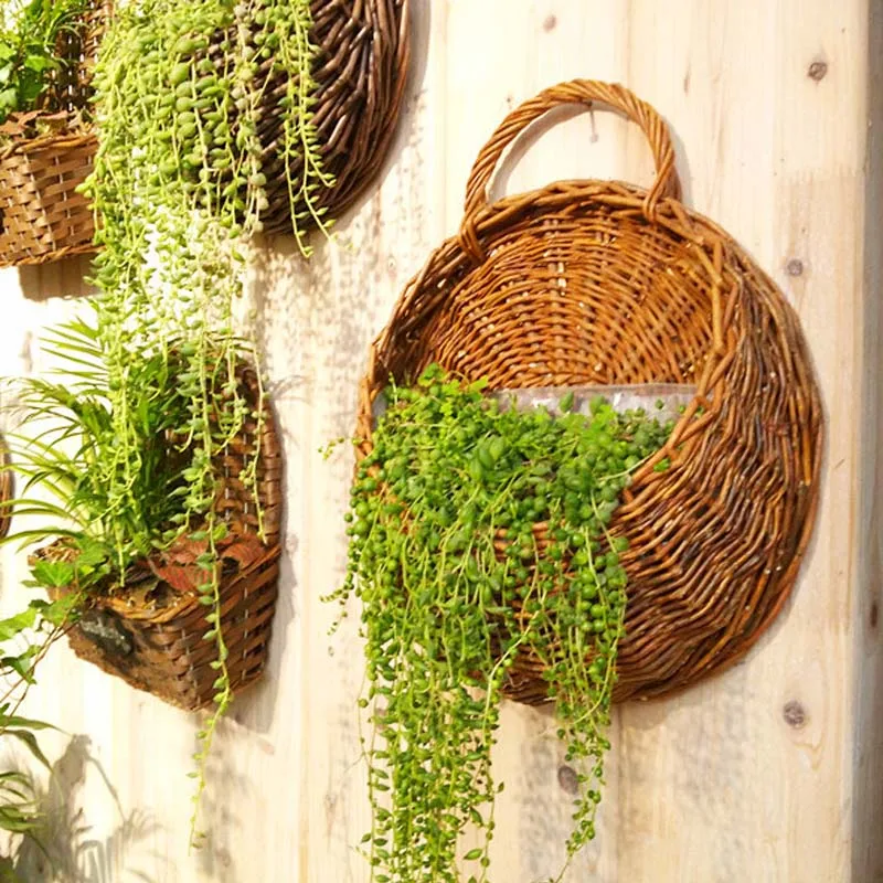Hand Made Wicker Rattan Flower Planter Wall Hanging Wicker Rattam Basket Garden Vine Pot Plants Holder Garden Pots Wall Planter
Hand Made Wicker Rattan Flower Planter Wall Hanging Wicker Rattam Basket Garden Vine Pot Plants Holder Garden Pots Wall Planter