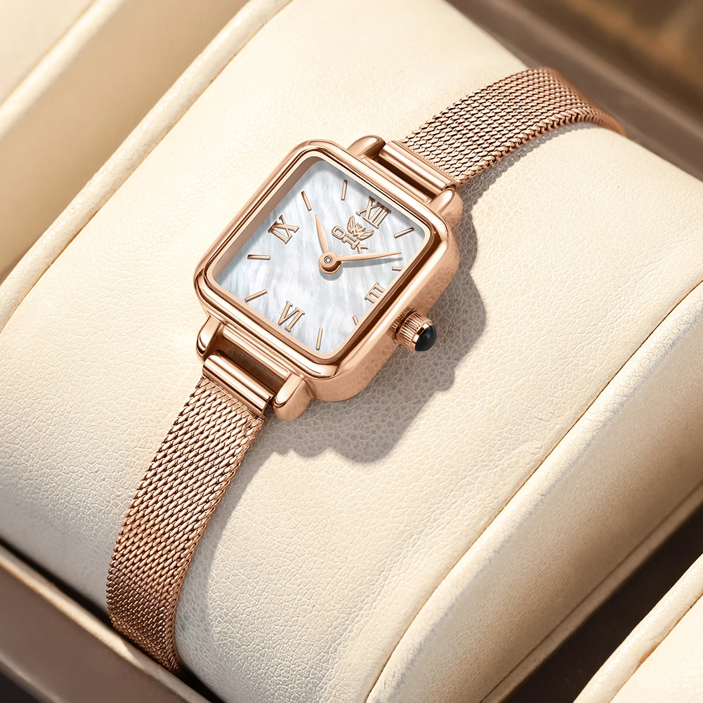 OPK 6062 Elegance Quartz Watch Romantic Beimu Dial Breathable Leather Strap 30M Waterproof Fashion Square Dial Shine Watch Women
OPK 6062 Elegance Quartz Watch Romantic Beimu Dial Breathable Leather Strap 30M Waterproof Fashion Square Dial Shine Watch Women