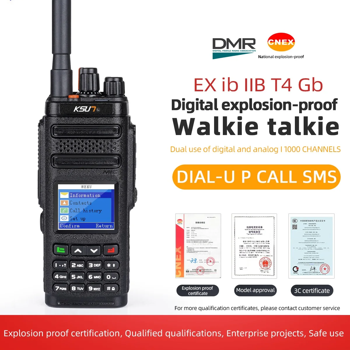 KSUT Long Range Walkie Talkie Digital Explosion-Proof Professional Communication Radio For Gas Oil Petroleum Industry DM60
KSUT Long Range Walkie Talkie Digital Explosion-Proof Professional Communication Radio For Gas Oil Petroleum Industry DM60