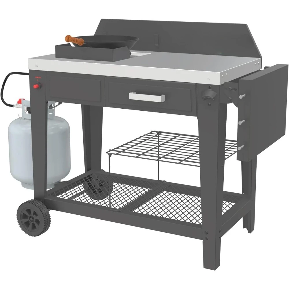 Высокопроизводительная уличная кухонная станция вок, горелка 50000 БТЕ, большой вок из углеродистой стали для жарки, печати задней двери
Высокопроизводительная уличная кухонная станция вок, горелка 50000 БТЕ, большой вок из углеродистой стали для жарки, печати задней двери