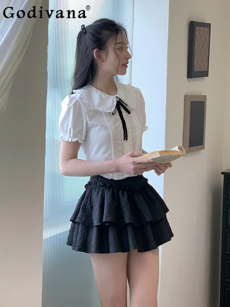 Sweet Cute College Style Slim Lace Short-sleeved Shirt Girl Summer New JK Uniform Versatile Age-reducing Turn-down Collar Top
Sweet Cute College Style Slim Lace Short-sleeved Shirt Girl Summer New JK Uniform Versatile Age-reducing Turn-down Collar Top