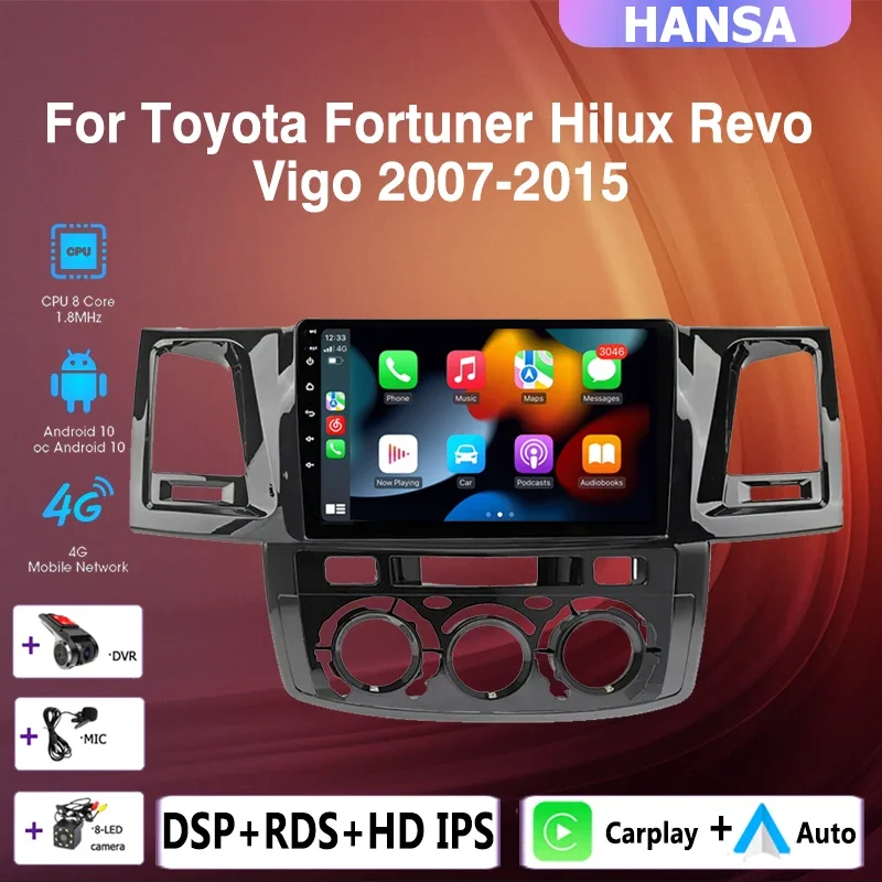 2DIN Auto Android car radio multimedia player 4G Carplay GPS navigation For Toyota Fortuner HILUX Revo Vigo 2007-2013 2014 2015
2DIN Auto Android car radio multimedia player 4G Carplay GPS navigation For Toyota Fortuner HILUX Revo Vigo 2007-2013 2014 2015