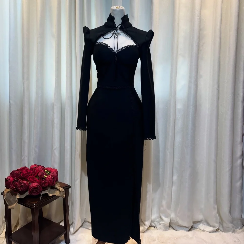 Customized Modern Style Elegant Jersey Pleat Straight High Collar Long Dresses Bespoke Occasion Dresses High Quality Matching
Customized Modern Style Elegant Jersey Pleat Straight High Collar Long Dresses Bespoke Occasion Dresses High Quality Matching