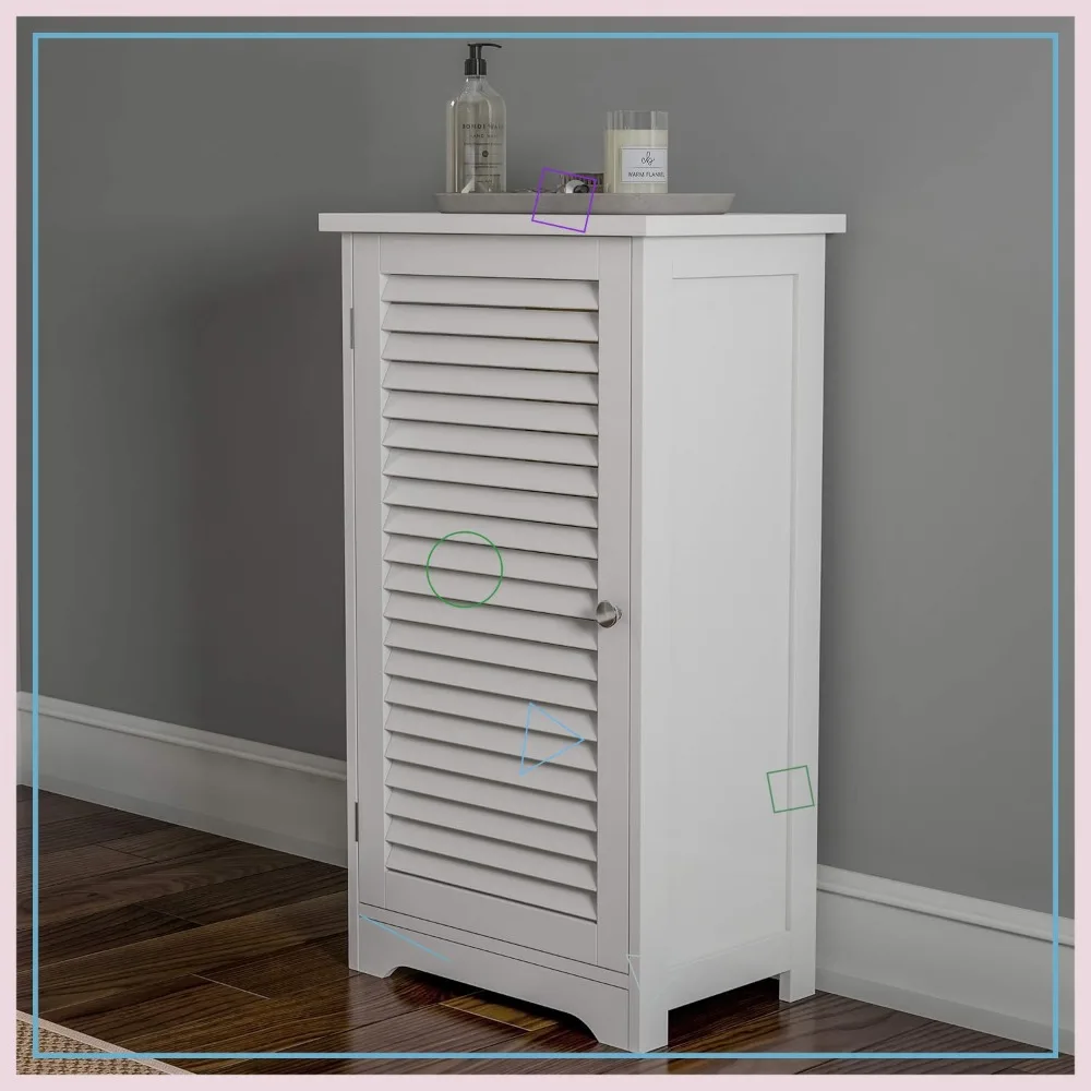 Freestanding Bathroom Cabinet with Adjustable Shelf - White Shutter Door Storage Organizer for Small Spaces
Freestanding Bathroom Cabinet with Adjustable Shelf - White Shutter Door Storage Organizer for Small Spaces