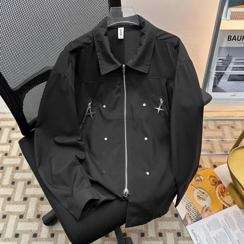 Street Sle Men's Long Sve irt Metal Rivet Loose Fit Faion Design Zipper Casual Outerwear Spring Season Youth Trend
Street Sle Men's Long Sve irt Metal Rivet Loose Fit Faion Design Zipper Casual Outerwear Spring Season Youth Trend