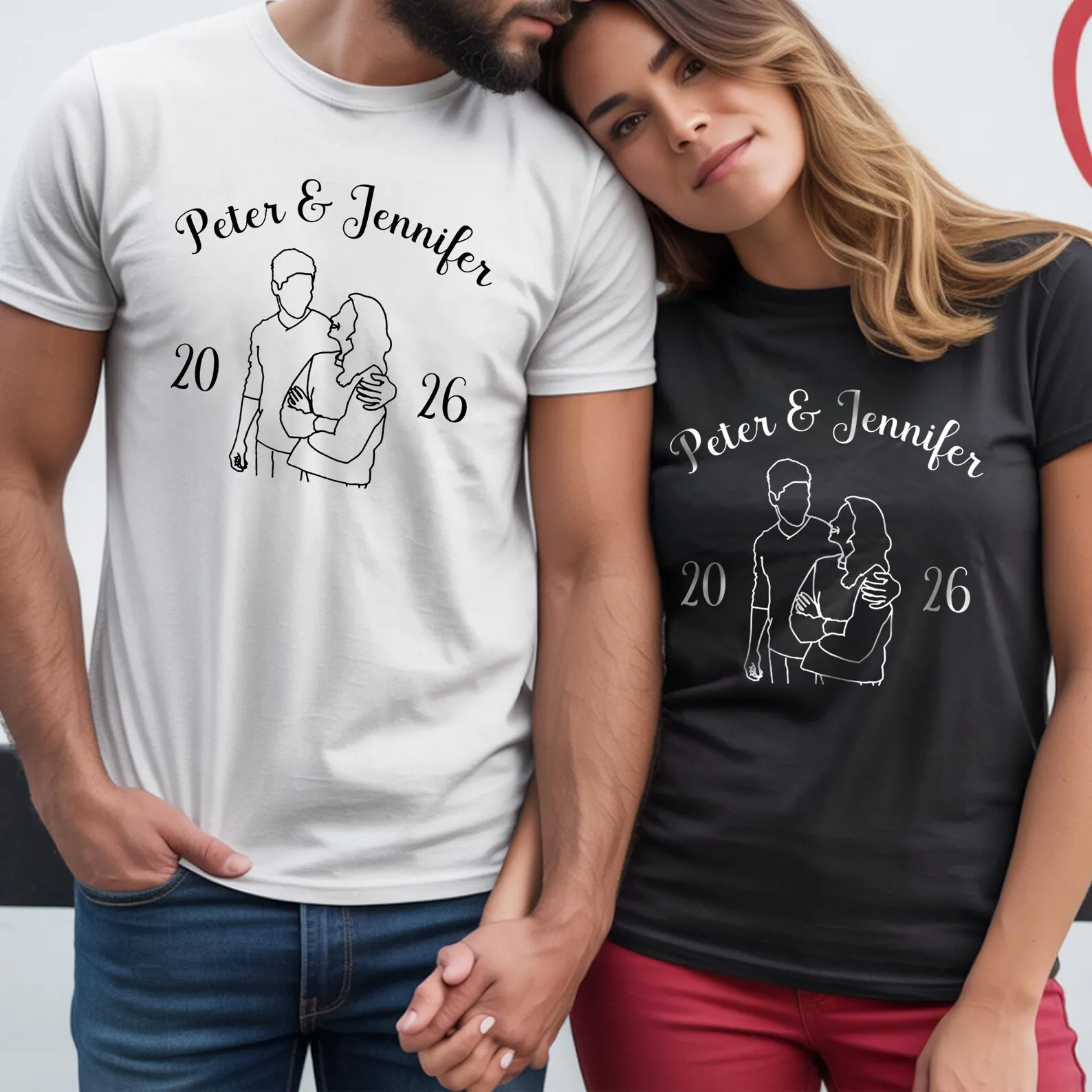 Custom Couple Shirt Personalized Names Date Matching Couple Shirts Unisex Line Art Portrait Tee Anniversary Valentine's day
Custom Couple Shirt Personalized Names Date Matching Couple Shirts Unisex Line Art Portrait Tee Anniversary Valentine's day