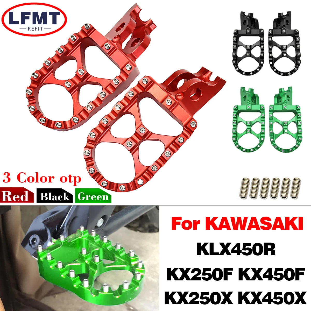 Motorcycle CNC FootRest Footpegs Foot Pegs Pedals For Kawasaki KX250 KX450 2019 2020 KX250F KX450F 2017 2018 KLX450R 2008-2023
Motorcycle CNC FootRest Footpegs Foot Pegs Pedals For Kawasaki KX250 KX450 2019 2020 KX250F KX450F 2017 2018 KLX450R 2008-2023