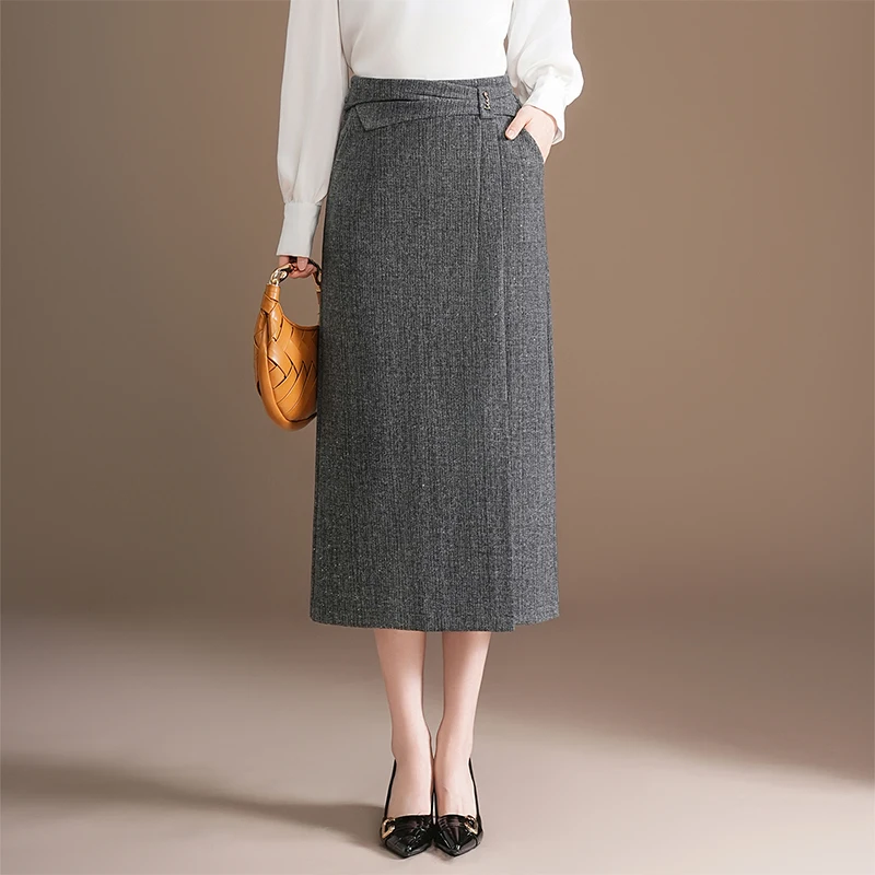 High Waist Korean Sle ey Slit Midi Skirt Women's Autumn Winter Straight Cut Slimming Ladies Wrap Skirt Polyester Fiber
High Waist Korean Sle ey Slit Midi Skirt Women's Autumn Winter Straight Cut Slimming Ladies Wrap Skirt Polyester Fiber