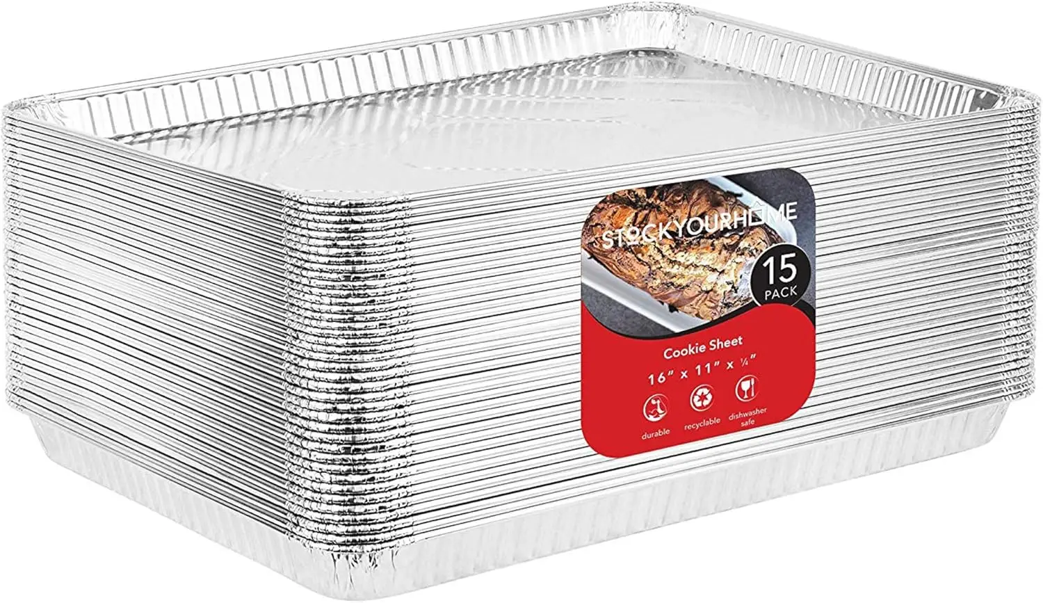 Aluminum Foil Pans 15 Pack Disposable Baking Sheets Nonstick 16x11 Inch Heavy Duty
Aluminum Foil Pans 15 Pack Disposable Baking Sheets Nonstick 16x11 Inch Heavy Duty