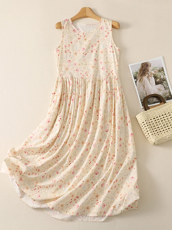 Sweet Floral A-Line Vest Dress Women Summer Design High Waist Printed Long Skirt Vintage Loose Fit Sleeveless round Neck Dress
Sweet Floral A-Line Vest Dress Women Summer Design High Waist Printed Long Skirt Vintage Loose Fit Sleeveless round Neck Dress