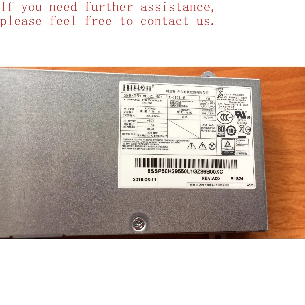 For APH003 ELOG SP50H29541 00PC763 PA-1151-5 150W power supply
For APH003 ELOG SP50H29541 00PC763 PA-1151-5 150W power supply