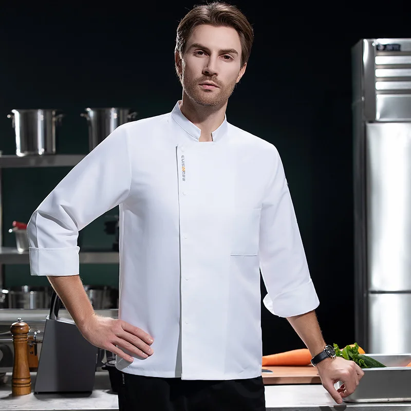 Autumn and winter long-sleeved chef uniforms for men, customizable with text, suitable for hotels, barbecues, fast food restaura
Autumn and winter long-sleeved chef uniforms for men, customizable with text, suitable for hotels, barbecues, fast food restaura