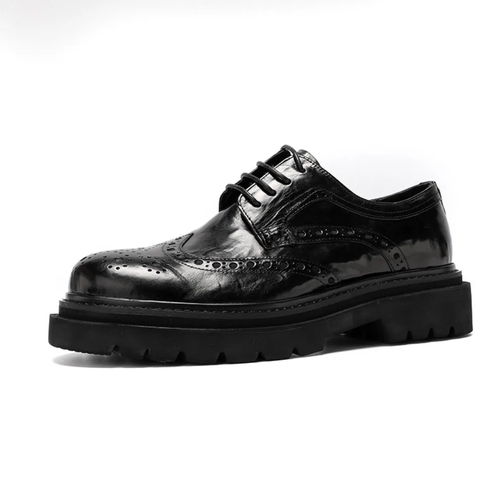 Men's Formal Full Grain Calf Leather Brogue Derby Shoes Thick Sole Handcrafted Carved Grain Dress Shoes
Men's Formal Full Grain Calf Leather Brogue Derby Shoes Thick Sole Handcrafted Carved Grain Dress Shoes