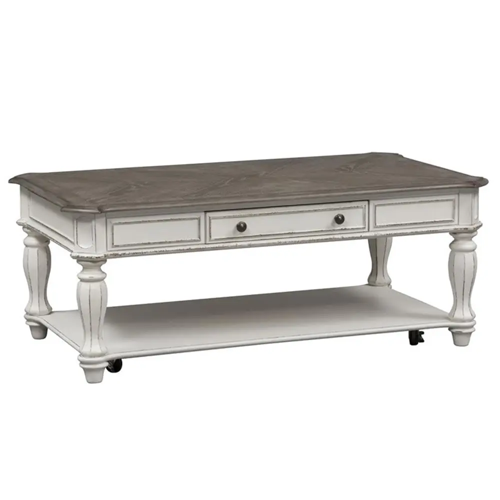 Rectangular White Wood Coffee Table with Storage Shelf & Turned Legs for Living Room 52"x30"x20", Customized
Rectangular White Wood Coffee Table with Storage Shelf & Turned Legs for Living Room 52"x30"x20", Customized