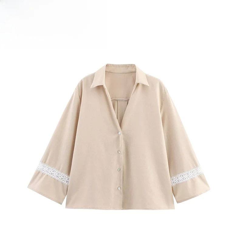 ZAB Autumn New Women's Faion Small V-ne Simple Sve Floral Commuting irt Casual Loose Long Sve Pure Color
ZAB Autumn New Women's Faion Small V-ne Simple Sve Floral Commuting irt Casual Loose Long Sve Pure Color