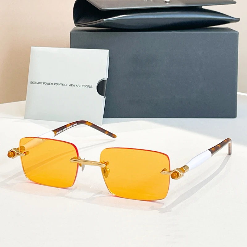 Brand Designer UV400 Top Quality Men Women Glasses with Case Square Acetate Handmade Germany Trendy Maske Rimless Sunglasses
Brand Designer UV400 Top Quality Men Women Glasses with Case Square Acetate Handmade Germany Trendy Maske Rimless Sunglasses