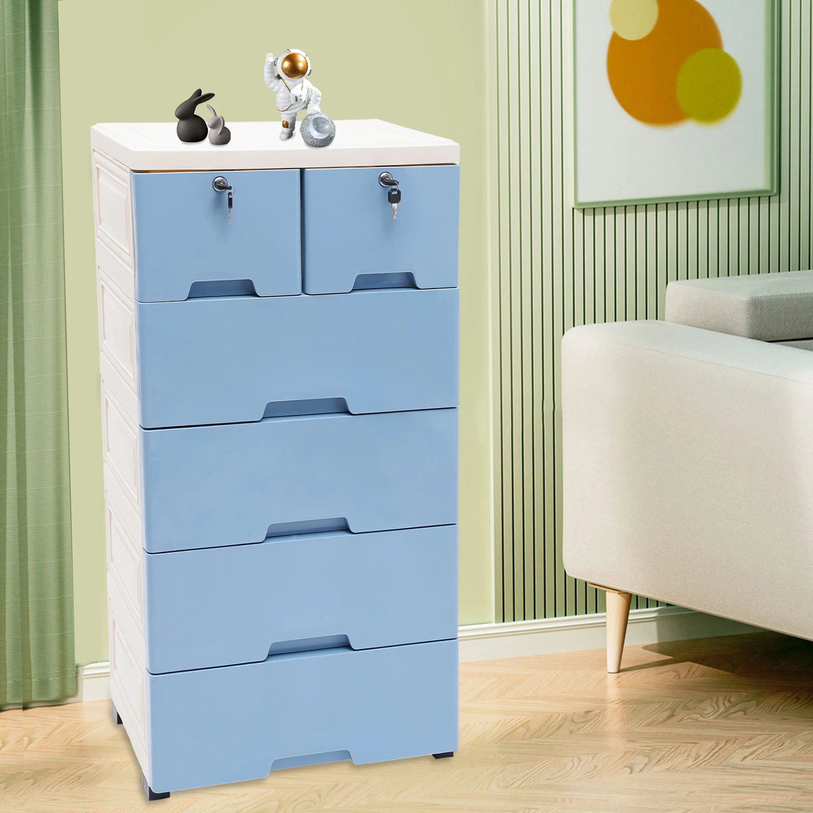 Simple Elegant Multi-Functional Drawer Cabinet Lockable Small Drawers For Privacy Protection Easy Tool-Free Assembly