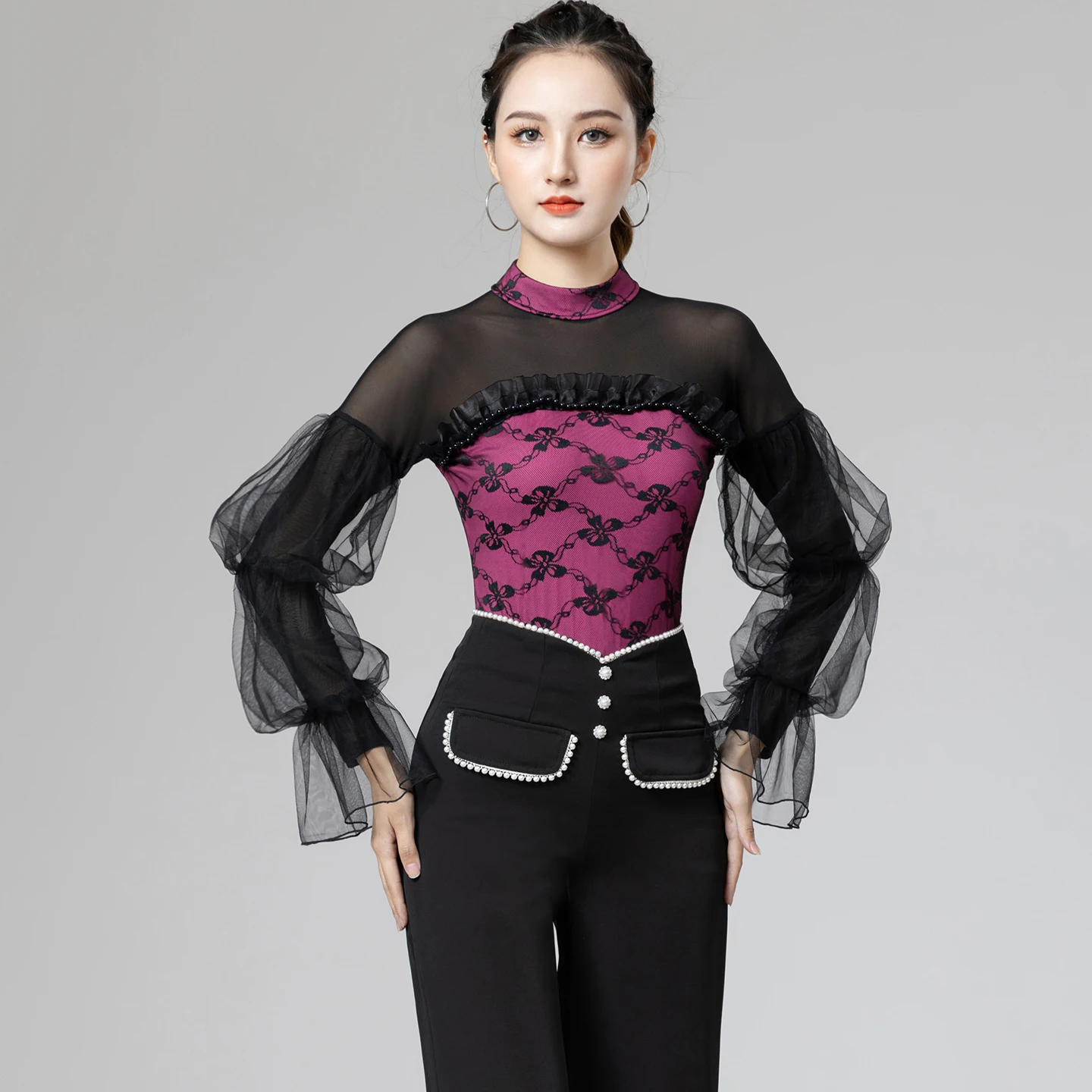 2026 New Lantern Mesh Sleeved Modern Dance Tops For Women Samba Chacha Tango Dress Practice Clothes Ballroom Dance Wear XH3971
2026 New Lantern Mesh Sleeved Modern Dance Tops For Women Samba Chacha Tango Dress Practice Clothes Ballroom Dance Wear XH3971