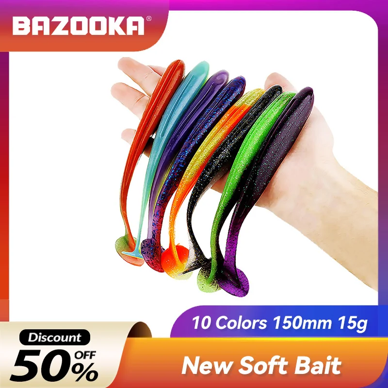 Bazooka Fishing Lure T Tail 55mm 70mm 90mm 120mm 150mm Artificial Swimbait Wobbler Soft Baits Silicone Pike Bass Carp
Bazooka Fishing Lure T Tail 55mm 70mm 90mm 120mm 150mm Artificial Swimbait Wobbler Soft Baits Silicone Pike Bass Carp