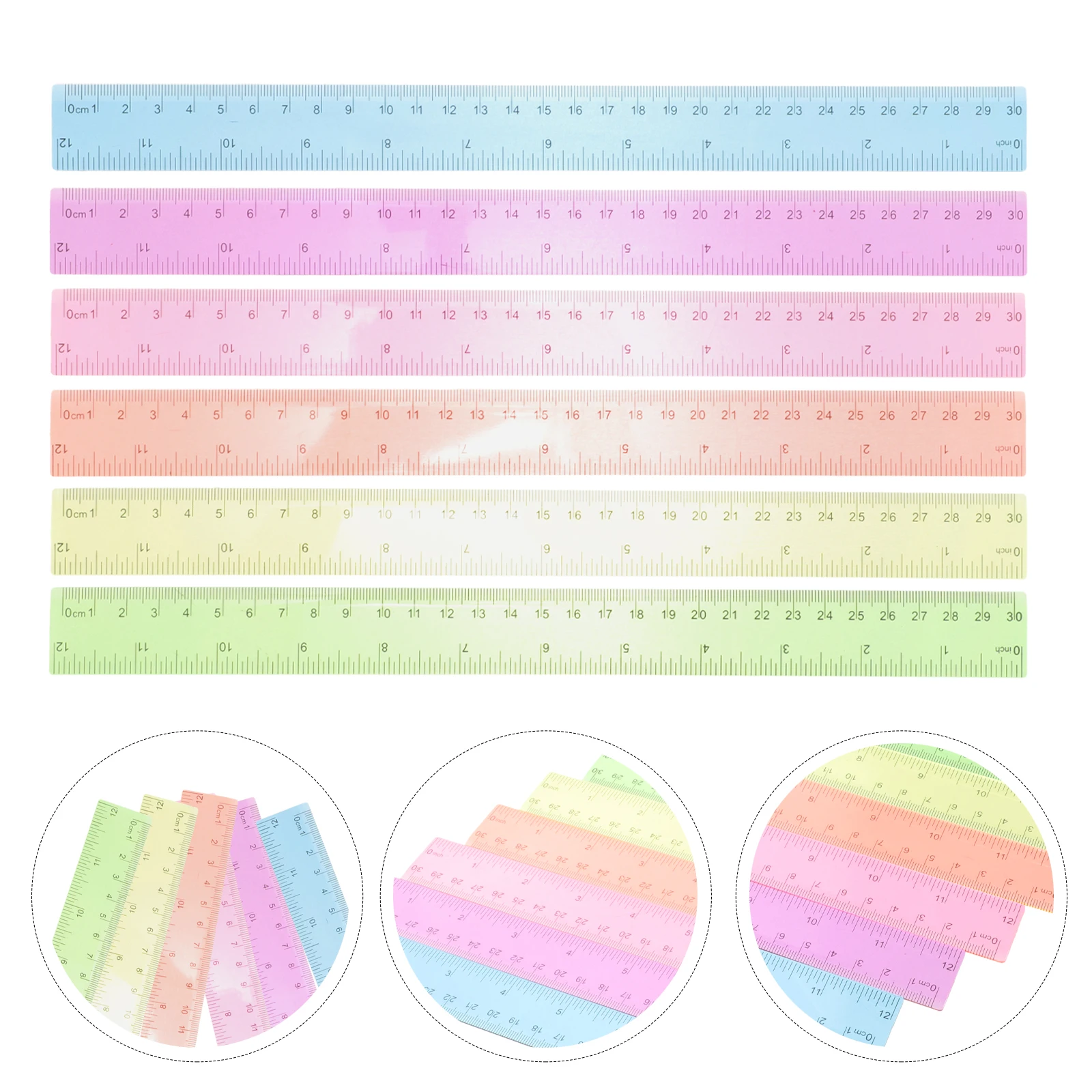 12 pcs Colorful Transparent Rulers Clear Plastic Kids Students Measuring School Office Classroom Pink Orange Yellow Green Blue 
12 pcs Colorful Transparent Rulers Clear Plastic Kids Students Measuring School Office Classroom Pink Orange Yellow Green Blue