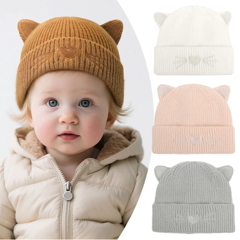 Детская зимняя шапка с милым котом, детская вязаная шапка с ушками, однотонная детская шапка-бини для девочек и мальчиков, шапка для малышей, 6-36 месяцев
Детская зимняя шапка с милым котом, детская вязаная шапка с ушками, однотонная детская шапка-бини для девочек и мальчиков, шапка для малышей, 6-36 месяцев