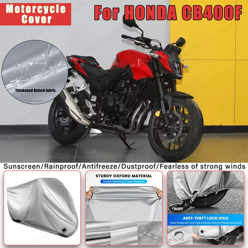 For HONDA CB400F No Ear Motorcycle Cover - Outdoor Full Body Protection, Waterproof Dustproof Heat-Resistant Moto Accessories
For HONDA CB400F No Ear Motorcycle Cover - Outdoor Full Body Protection, Waterproof Dustproof Heat-Resistant Moto Accessories