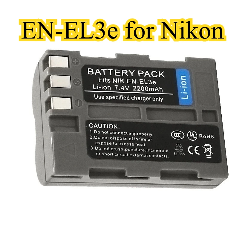 Replacement EN-EL3e Battery 2200mAH Compatible for Nikon D80 D90 D200 D300 D700 D300s DSLR Camera
Replacement EN-EL3e Battery 2200mAH Compatible for Nikon D80 D90 D200 D300 D700 D300s DSLR Camera