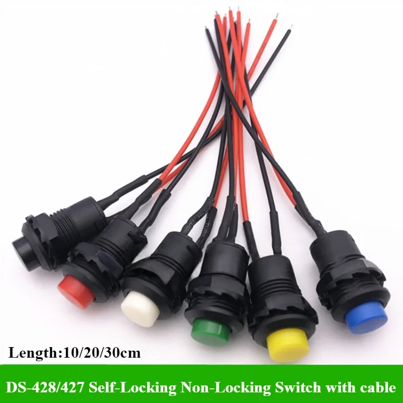 5/10/30/50Pcs/lot DS-428/427 12MM Round Button Switch With Cable 20CM Self-Locking Non-Locking Self-Resetting Push Button Switch
5/10/30/50Pcs/lot DS-428/427 12MM Round Button Switch With Cable 20CM Self-Locking Non-Locking Self-Resetting Push Button Switch