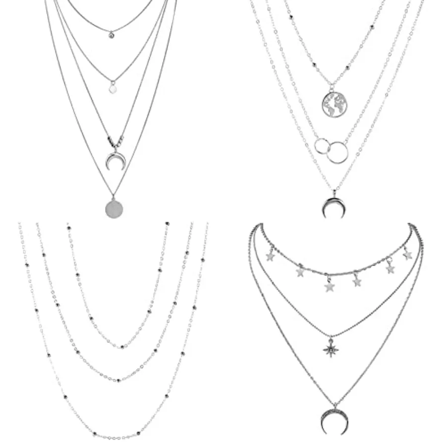 4-6Pcs Multiple Layered Necklaces for Women Choker Necklace with Moon Star Coin Chain Necklace Jewelry for Women
4-6Pcs Multiple Layered Necklaces for Women Choker Necklace with Moon Star Coin Chain Necklace Jewelry for Women