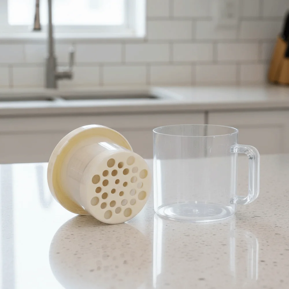 Spring Press Yogurt Strainer Rotating Wheel Handle With Filter Cloth Greek Yogurt Maker Homemade Fine Mesh Yogurt Filter
Spring Press Yogurt Strainer Rotating Wheel Handle With Filter Cloth Greek Yogurt Maker Homemade Fine Mesh Yogurt Filter