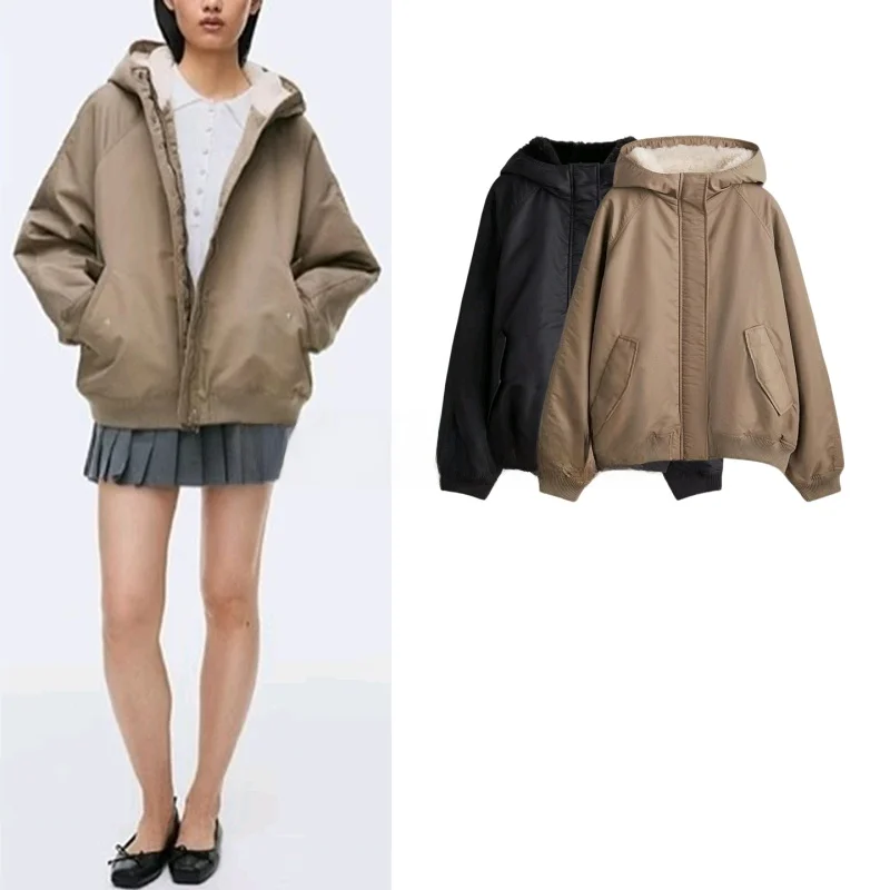 Fall Winter New Sle Women's Simple Sle Loose Fit Pilot ort Jaet Coat Polyester Fiber Long Sve Zipper Closure Ladies
Fall Winter New Sle Women's Simple Sle Loose Fit Pilot ort Jaet Coat Polyester Fiber Long Sve Zipper Closure Ladies