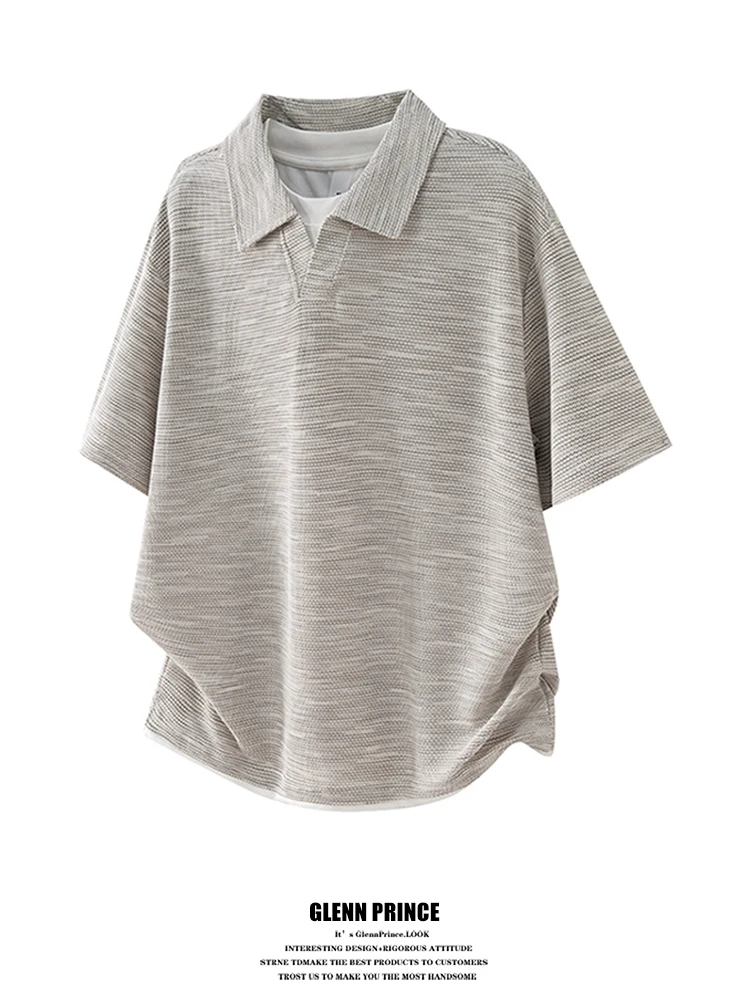 GPstudio Men's Shirt V-neck Texture Rainbow Cotton Breathable Summer New Style Loose Fit Short Sleeve Single Button
GPstudio Men's Shirt V-neck Texture Rainbow Cotton Breathable Summer New Style Loose Fit Short Sleeve Single Button