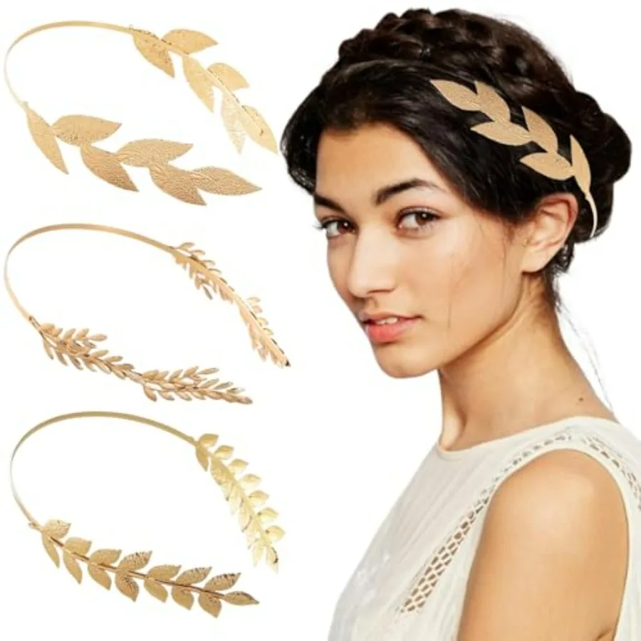 3 Pcs Gold Color Leaf Headbands Baroque Vintage Golden Olive Leaves Hair Hoop, Goddess Crown Bridal Headband for Women Girls We
3 Pcs Gold Color Leaf Headbands Baroque Vintage Golden Olive Leaves Hair Hoop, Goddess Crown Bridal Headband for Women Girls We