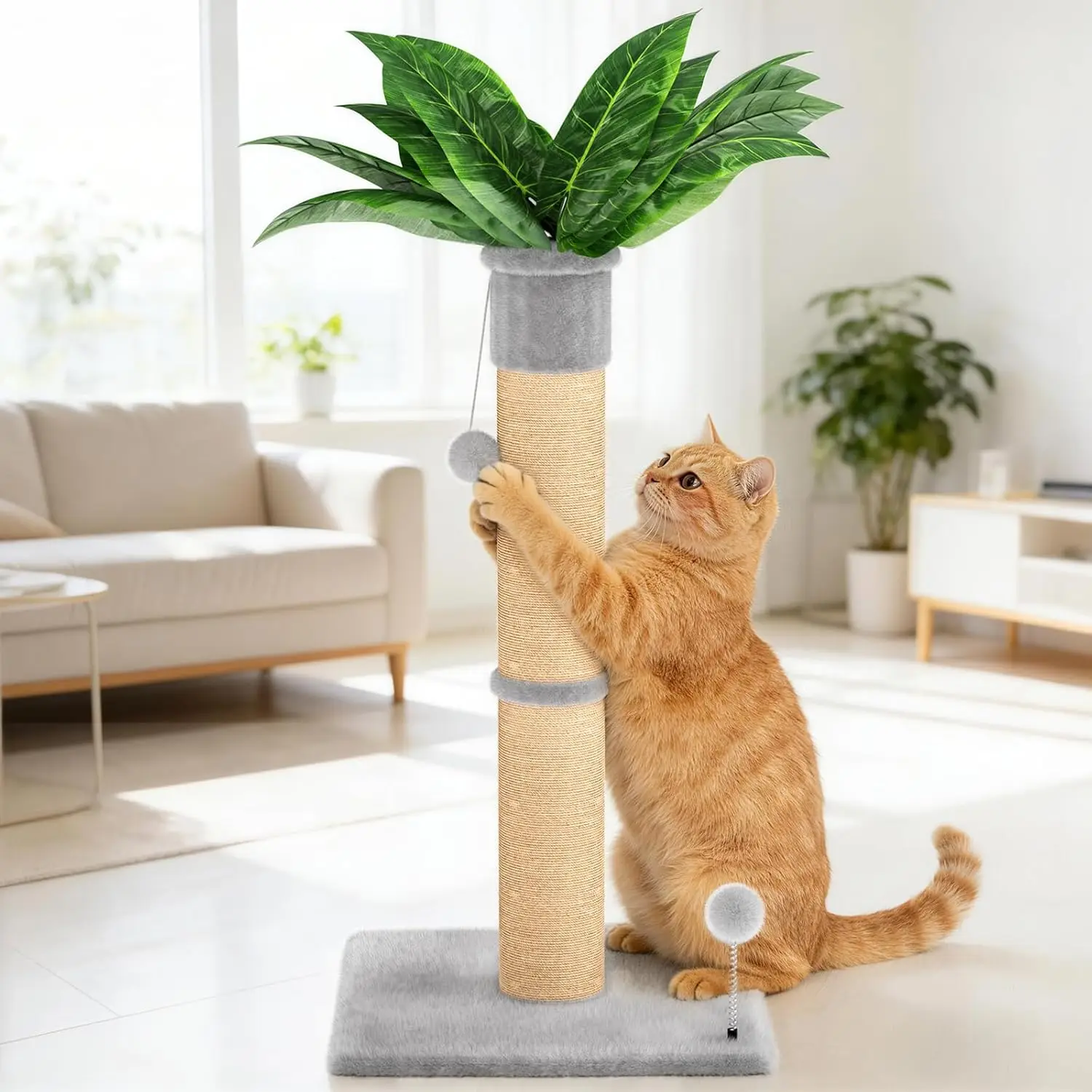 Cat Scratching Post 34 Inches Tall, Cat Tower Scratcher Extra Wide 15.8" Stable Base with 2 Interactive Toy Balls, Premi
Cat Scratching Post 34 Inches Tall, Cat Tower Scratcher Extra Wide 15.8" Stable Base with 2 Interactive Toy Balls, Premi