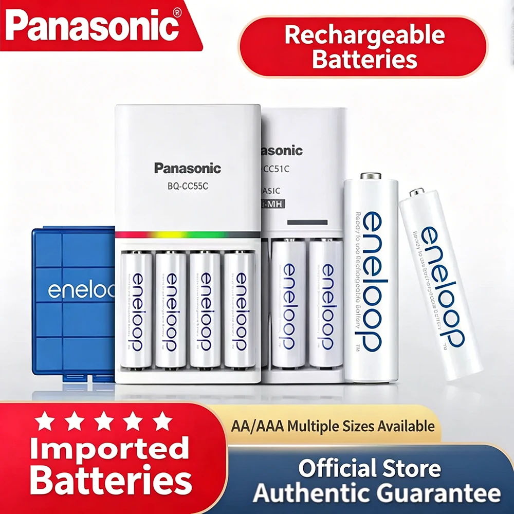 Kit Pilas y Baterías Recargables AA AAA Original Panasonic Eneloop 1900mAh/800mAh 1.2V NI-MH Precargadas para Juguetes Linterna
Kit Pilas y Baterías Recargables AA AAA Original Panasonic Eneloop 1900mAh/800mAh 1.2V NI-MH Precargadas para Juguetes Linterna
