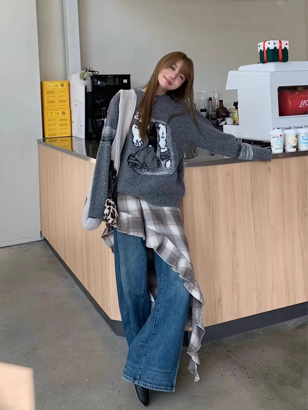 Rose Sle Soft Cozy Cartoon Patterned ey Knit Loose Fit Women's Sweater Faionable Casual Winter Top by NUMIND
Rose Sle Soft Cozy Cartoon Patterned ey Knit Loose Fit Women's Sweater Faionable Casual Winter Top by NUMIND