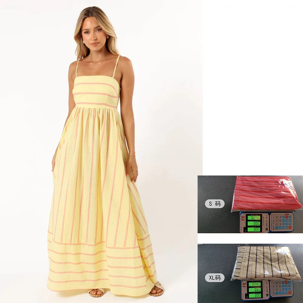 2025 New Spring And Summer Striped Suspenders Backless Large Pendulum Fresh Wind Ladies All-match Dress
2025 New Spring And Summer Striped Suspenders Backless Large Pendulum Fresh Wind Ladies All-match Dress