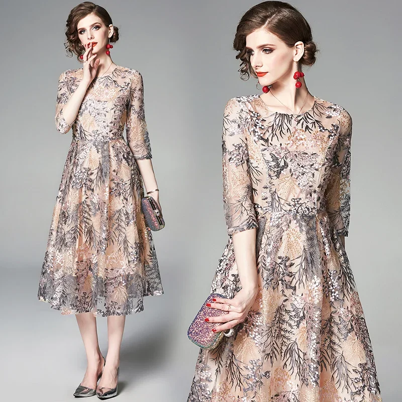 2023 Summer New Women's Embroidered Slim A-line Skirt Elegant Mid-sleeve Lace Dress Women Wedding Dresses Sexi Night Dress Hot
2023 Summer New Women's Embroidered Slim A-line Skirt Elegant Mid-sleeve Lace Dress Women Wedding Dresses Sexi Night Dress Hot