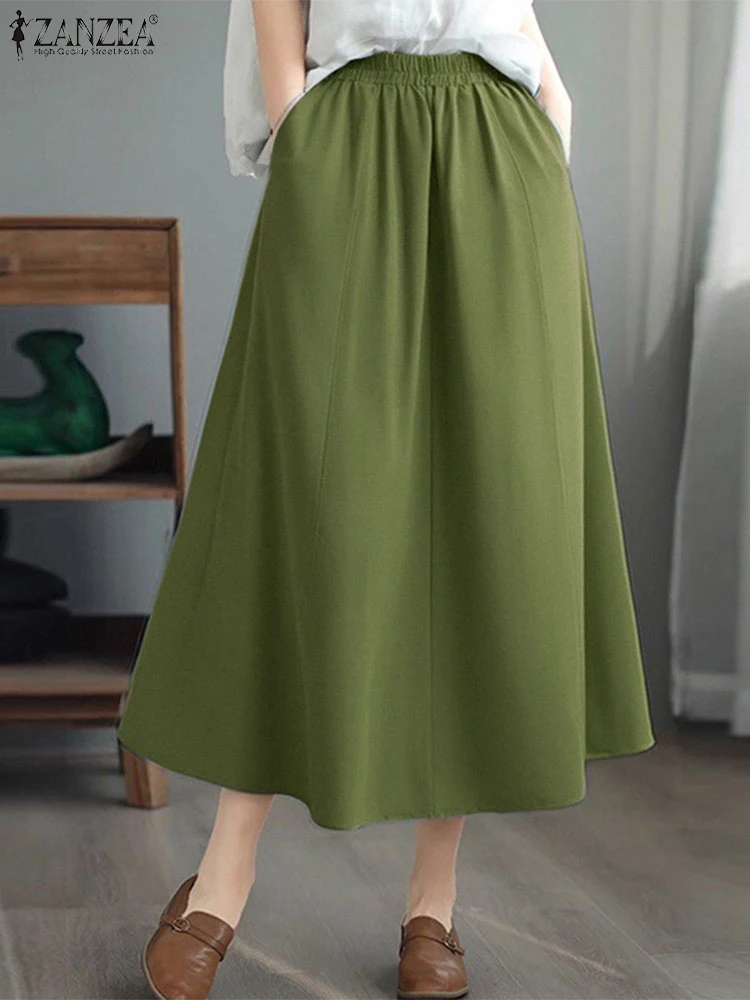 Oversized Long Skirts ZANZEA Vintage Elastic Waist Women 2025 Fashion Casual High Waist A-Line Skirts Summer Solid Color Bottoms
Oversized Long Skirts ZANZEA Vintage Elastic Waist Women 2025 Fashion Casual High Waist A-Line Skirts Summer Solid Color Bottoms