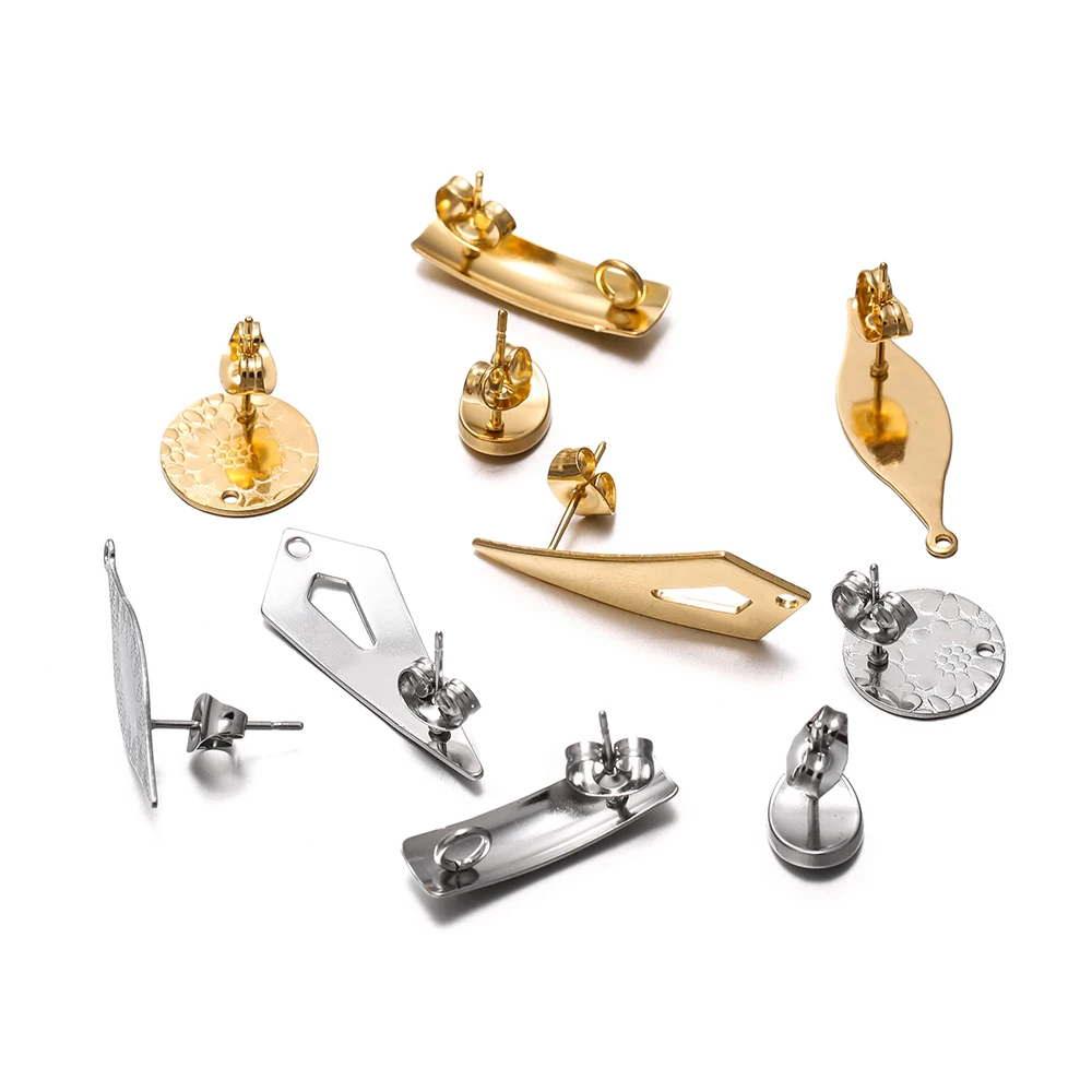 10Pcs/Lot Stainless Steel Geometric Round Earring Stud Round Earrings Base Connectors for DIY Jewelry Making Accessories
10Pcs/Lot Stainless Steel Geometric Round Earring Stud Round Earrings Base Connectors for DIY Jewelry Making Accessories